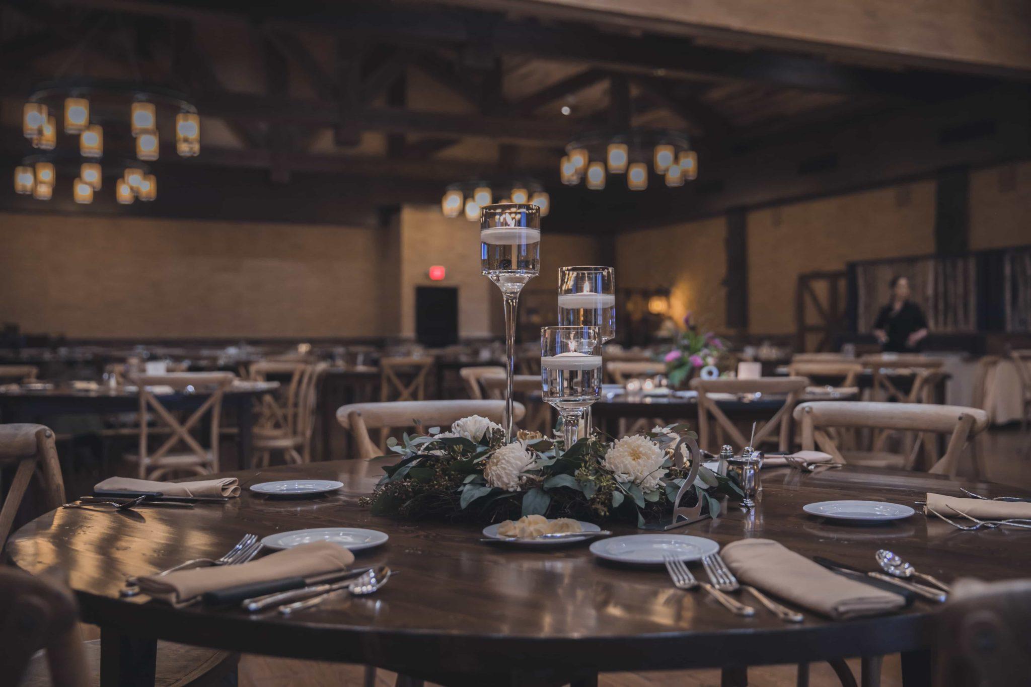 The Barn candles centerpiece