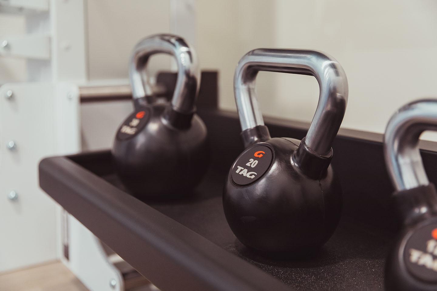 Fitness Center kettlebell weights